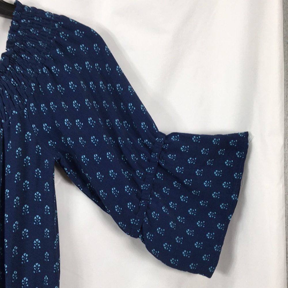 Anthropologie Kaleo Navy Floral Off the Shoulder romper Size XS NEW With Tags - Picture 3 of 16